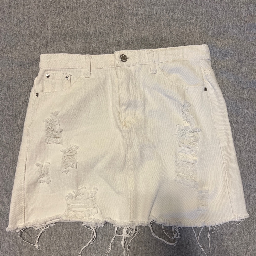 White jean skirt